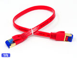 QualGear RJ45 Cat 7 Ethernet Patch Cable, 10Gpbs High-Speed Cable, 600MHz, Triple-Shielded, Flat