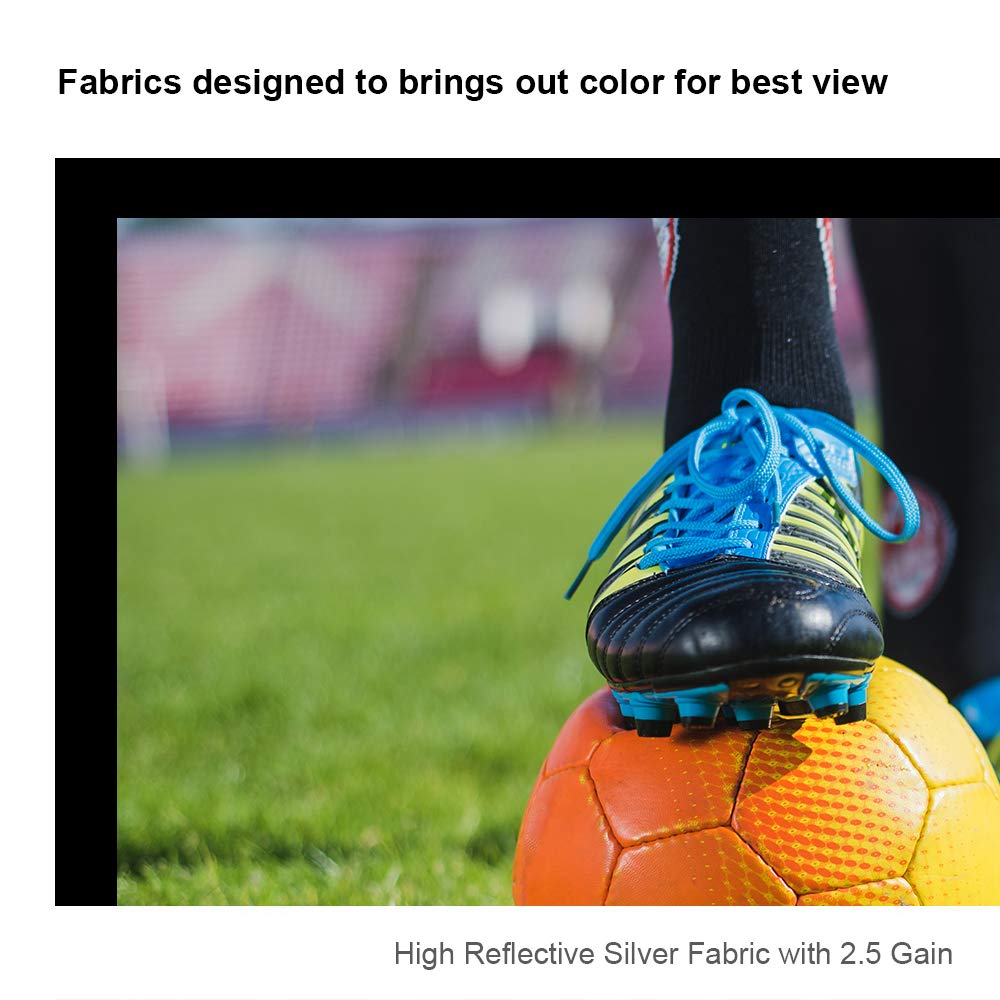 QualGear QG-PS-FF6-169-92-S 16:9 Projector Screen, 92-Inch 3D High Reflective Silver 2.5 Gain