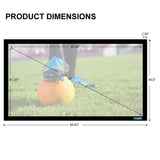 QualGear QG-PS-FF6-169-92-S 16:9 Projector Screen, 92-Inch 3D High Reflective Silver 2.5 Gain