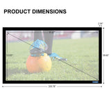 QualGear 110-Inch Fixed Frame Projector Screen, 16:9 4K HD High Definition 1.0 Gain Acoustic White  (QG-PS-FF6-169-110-A)