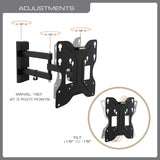 QualGear 23-Inch to 42-Inch Tilting Wall Mount LED TVs Info.