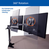 QualGear 3 Way Articulating Dual Desk Mount 360 Degree rotation