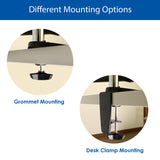 QualGear 3 Way Articulating Dual Desk Mount Different Mounting Options