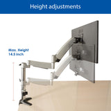 QualGear Articulating Monitor Desk Mount with Spring Arm Height Adjustments