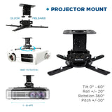 QualGear Projector Ceiling Mount Bundle with 110 Info.