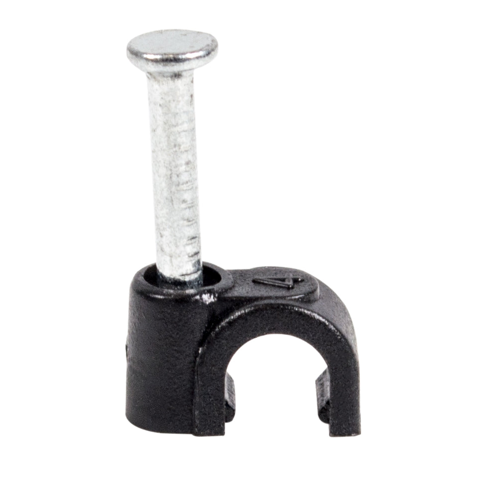 QualGear 4mm Cable Clips, Black, 100 Pack, CC4-B-100-P
