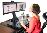 Star Ergonomics Electric Dual Monitor Sit Stand Desktop Workstation - Sitting position