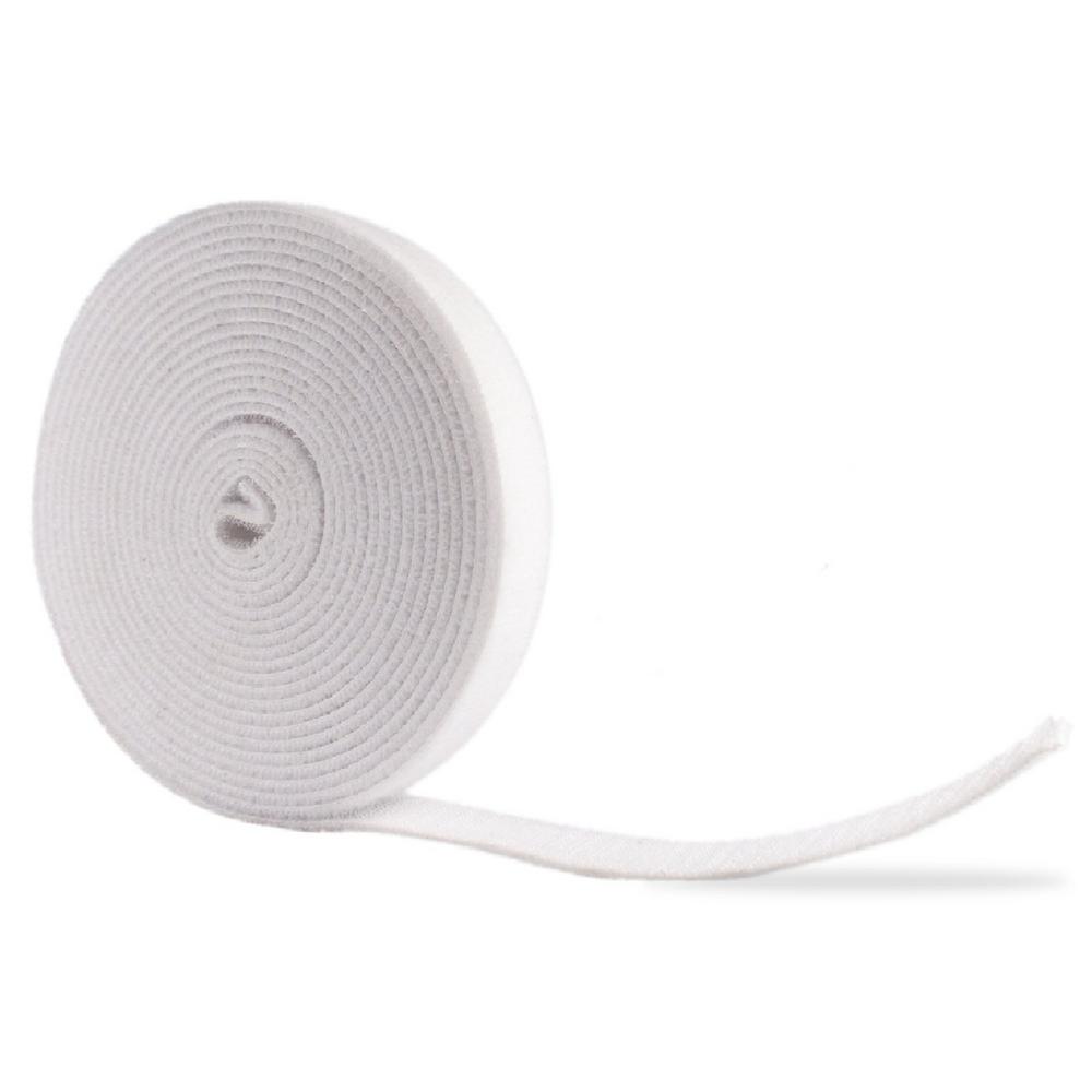 QualGear VR2-W-1-P 2PK Reusable Self-Gripping Cable Tie Roll, White (2-Pack)