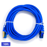 QualGear RJ45 Cat 7 Ethernet Patch Cable, 10Gpbs High-Speed Cable, 600MHz, Triple-Shielded, Round