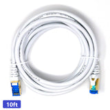 QualGear RJ45 Cat 7 Ethernet Patch Cable, 10Gpbs High-Speed Cable, 600MHz, Triple-Shielded, Round