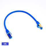 QualGear RJ45 Cat 7 Ethernet Patch Cable, 10Gpbs High-Speed Cable, 600MHz, Triple-Shielded, Round