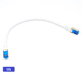 QualGear RJ45 Cat 7 Ethernet Patch Cable, 10Gpbs High-Speed Cable, 600MHz, Triple-Shielded, Round