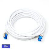 QualGear RJ45 Cat 7 Ethernet Patch Cable, 10Gpbs High-Speed Cable, 600MHz, Triple-Shielded, Round