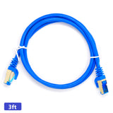 QualGear RJ45 Cat 7 Ethernet Patch Cable, 10Gpbs High-Speed Cable, 600MHz, Triple-Shielded, Round