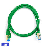 QualGear RJ45 Cat 7 Ethernet Patch Cable, 10Gpbs High-Speed Cable, 600MHz, Triple-Shielded, Round