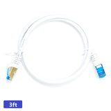 QualGear RJ45 Cat 7 Ethernet Patch Cable, 10Gpbs High-Speed Cable, 600MHz, Triple-Shielded, Round