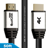 Qualgear High Speed HDMI 2.0 cable with 24K Gold Plated Contacts, Supports 4K Ultra HD, 3D, Upto 18Gbps, Ethernet, 100% OFC