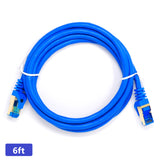 QualGear RJ45 Cat 7 Ethernet Patch Cable, 10Gpbs High-Speed Cable, 600MHz, Triple-Shielded, Round