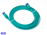 QualGear RJ45 Cat 7 Ethernet Patch Cable, 10Gpbs High-Speed Cable, 600MHz, Triple-Shielded, Flat