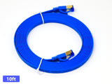 QualGear RJ45 Cat 7 Ethernet Patch Cable, 10Gpbs High-Speed Cable, 600MHz, Triple-Shielded, Flat