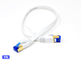 QualGear RJ45 Cat 7 Ethernet Patch Cable, 10Gpbs High-Speed Cable, 600MHz, Triple-Shielded, Flat