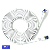 QualGear RJ45 Cat 7 Ethernet Patch Cable, 10Gpbs High-Speed Cable, 600MHz, Triple-Shielded, Flat