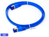 QualGear RJ45 Cat 7 Ethernet Patch Cable, 10Gpbs High-Speed Cable, 600MHz, Triple-Shielded, Flat