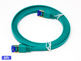 QualGear RJ45 Cat 7 Ethernet Patch Cable, 10Gpbs High-Speed Cable, 600MHz, Triple-Shielded, Flat