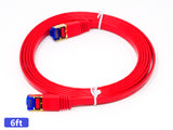 QualGear RJ45 Cat 7 Ethernet Patch Cable, 10Gpbs High-Speed Cable, 600MHz, Triple-Shielded, Flat