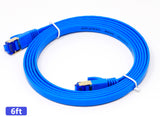 QualGear RJ45 Cat 7 Ethernet Patch Cable, 10Gpbs High-Speed Cable, 600MHz, Triple-Shielded, Flat