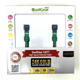 QualGear RJ45 Cat 7 Ethernet Patch Cable, 10Gpbs High-Speed Cable, 600MHz, Triple-Shielded, Round