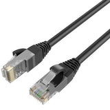 QualGear CAT 6 outdoor ethernet cable weatherproof cca 24 awg 250 mhz black, close-up detail.