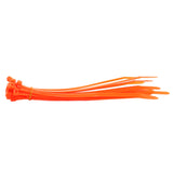 White QualGear cable ties cinched around thick multicolor wire harnesses