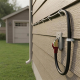 QualGear CAT 7 outdoor ethernet cable s/ftp 26 awg 10 gbps 600 mhz black, shown installed.
