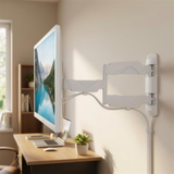 QualGear 23-42 in Full Motion TV Wall Mount, Low Profile, White in use, lifestyle view