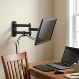 QualGear 13-27 in Articulating TV Wall Mount, Black in use, lifestyle view