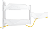 Cable routing detail on the QualGear QG-TM-005-WHT full motion mount arm