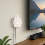 QualGear Mount for Apple TV/AirPort Express Base Station (for 2nd & 3rd Generation Apple TVs) in use, lifestyle view