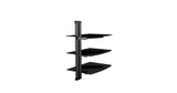 QualGear triple shelf wall mount 17.6 lb / 8 kg per shelf black.