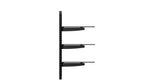 QualGear triple shelf wall mount 17.6 lb / 8 kg per shelf black.
