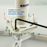 QualGear drop ceiling projector mount kit 6"x2', white.