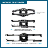 QualGear truss projector mount kit black, with dimensions.