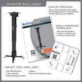 QualGear universal telescopic projector ceiling mount black.