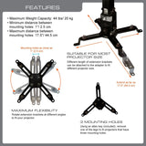 QualGear universal telescopic projector ceiling mount black, shown installed.