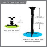 QualGear universal telescopic projector ceiling mount black.