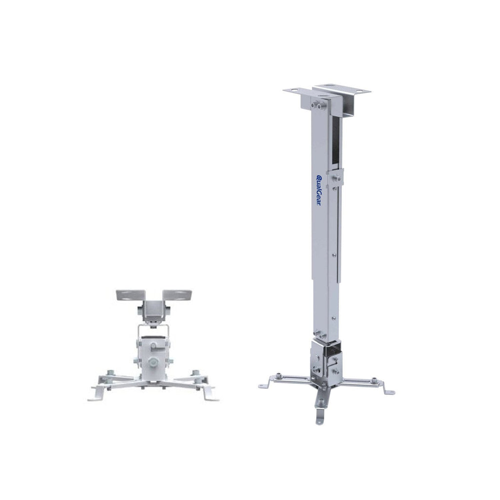 QualGear universal telescopic projector ceiling mount white.