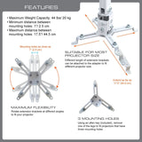 QualGear universal telescopic projector ceiling mount white.