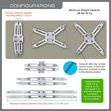QualGear universal telescopic projector ceiling mount white, extension detail.