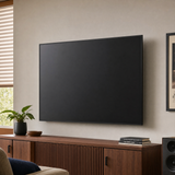 QualGear 37-70 in UL Listed Heavy Duty Fixed TV Wall Mount, Black in use, lifestyle view
