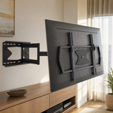QualGear 37-70 in UL Listed Heavy Duty Full Motion TV Wall Mount, Black in use, lifestyle view